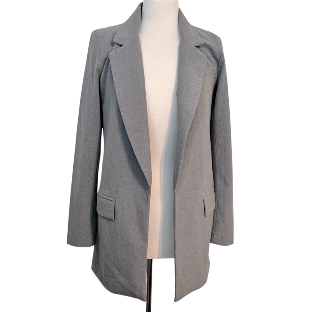 Joie Light Grey Long Open Front‎ Blazer.